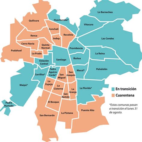 Mapa de Santiago destacando las comunas de San Joaquín y San Miguel