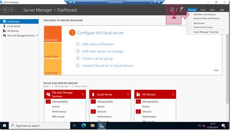 Captura de pantalla de la consola de administración DNS en Windows Server