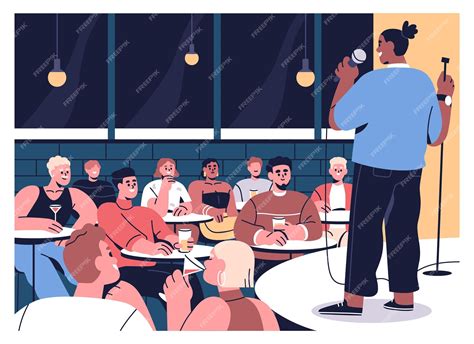 Comediante actuando frente a un público