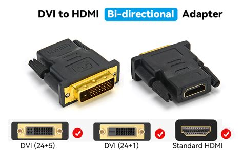 Ilustración de un cable HDMI conectándose a un adaptador DVI