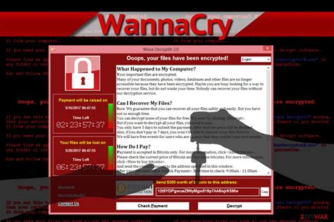 Imagen de una pantalla de ordenador del NHS mostrando el mensaje de WannaCry