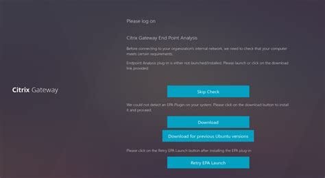 Captura de pantalla de la configuración de un cliente Citrix Receiver