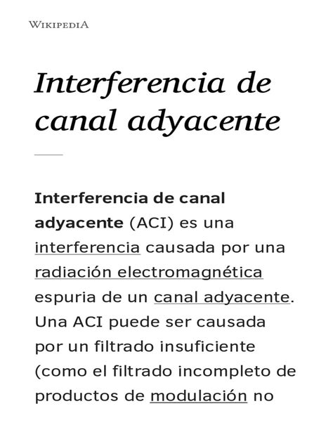 Diagrama comparando la interferencia de canal adyacente (ACI) y cocanal (CCI).