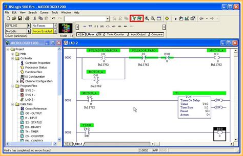 Interfaz de software RSLogix 5000