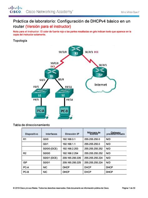 Interfaz de configuración DHCP en un router