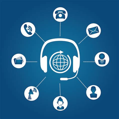 Iconos representando soporte técnico y atención al cliente