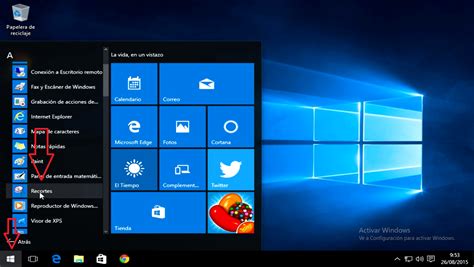 Captura de pantalla del menú 