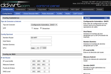 Interfaz de configuración DD-WRT