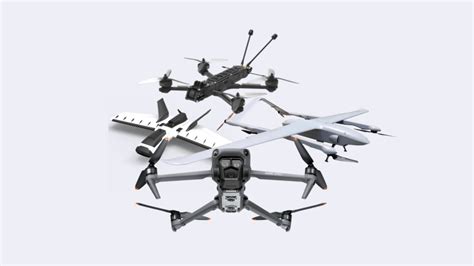 Ilustración de diferentes tipos de drones