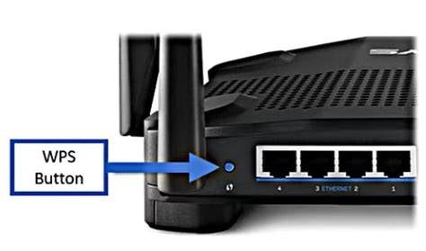 Botón físico WPS en un router