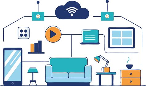 Interior de un hogar moderno con varios dispositivos conectados a internet a través de un router.