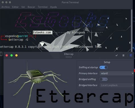 Ejecución de Ettercap en modo GUI