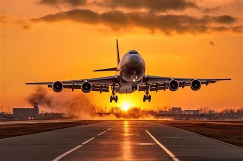 Avión de carga despegando al amanecer