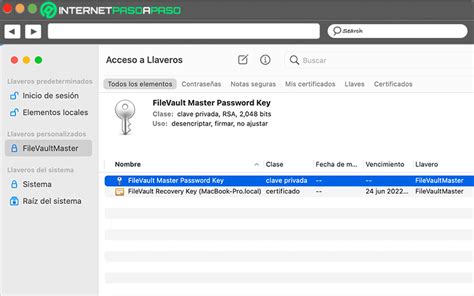 Captura de pantalla de Acceso a Llaveros en macOS mostrando la contraseña de una red WiFi