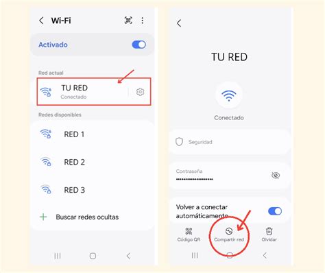 Captura de pantalla del iPhone mostrando cómo ver la contraseña WiFi