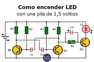 Diagrama de circuito simple para hacer parpadear un LED