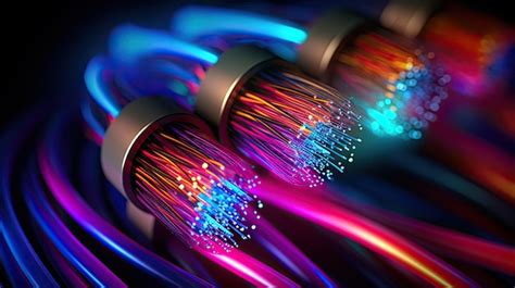 Ilustración de un cable de fibra óptica