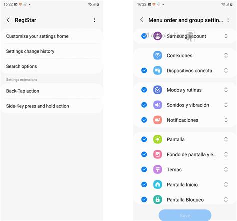 Captura de pantalla de un menú de ajustes de teléfono mostrando opciones de red