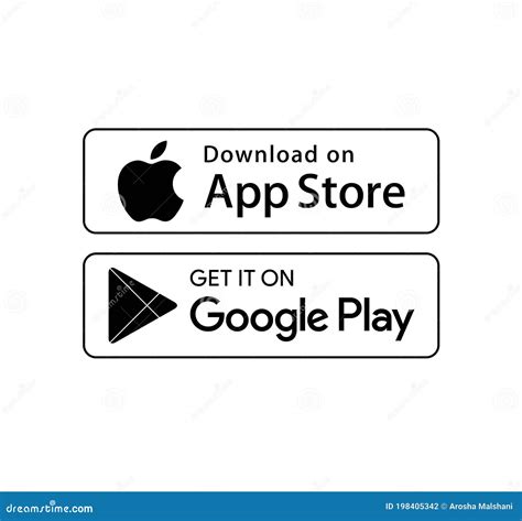 Iconos de Apple App Store y Google Play Store