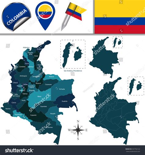 mapa de Colombia con iconos de señal wifi