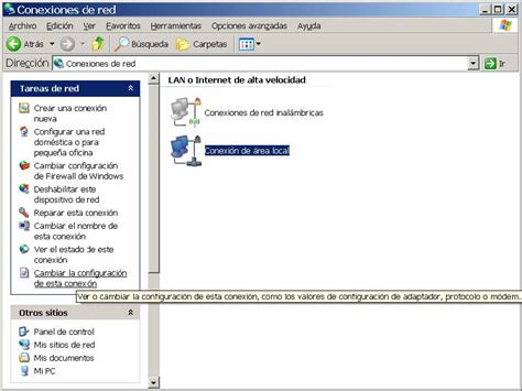 Asistente para nuevas conexiones de red - Windows XP