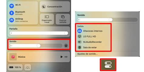 Diagrama de opciones de salida de audio en Mac