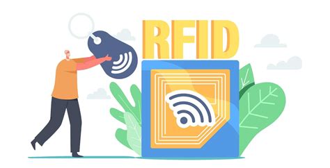Ilustración de un lector RFID escaneando una tarjeta