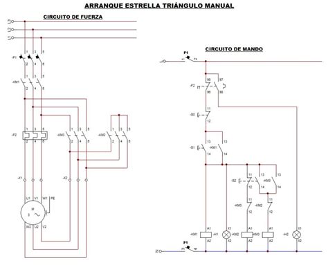 Diagrama de circuito de arranque estrella-triángulo