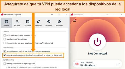 Captura de pantalla de la aplicación ExpressVPN para Mac