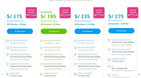 Comparativa de planes de internet