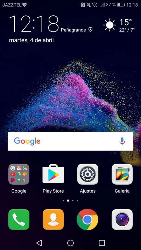 Detalle de la pantalla del Huawei P8 Lite mostrando iconos de aplicaciones