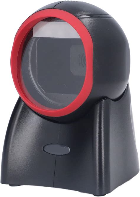 Imagen de un escáner de código de barras omnidireccional WELL 7080 en un mostrador minorista.