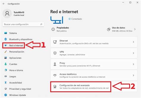 Pantalla de configuración avanzada de tarjeta de red WiFi en Windows