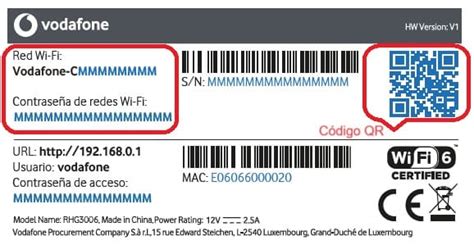 Pegatina con credenciales de router