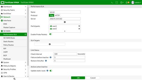 Configuración de un Link Health Monitor en Fortigate
