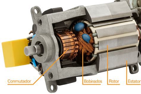 Diagrama de un motor eléctrico con carbones
