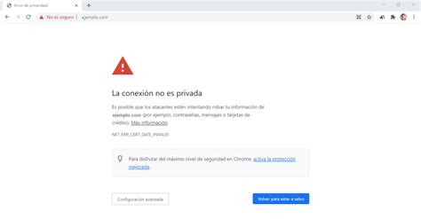 Captura de pantalla de un error común de 