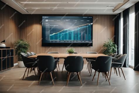 Fotografía de una sala de conferencias moderna con un portátil conectado a una pantalla grande mediante un cable HDMI.