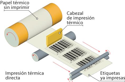 Cabezal de impresión térmica mostrando los elementos calefactores