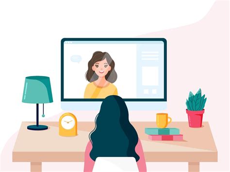 Ilustración de una videollamada con baja calidad