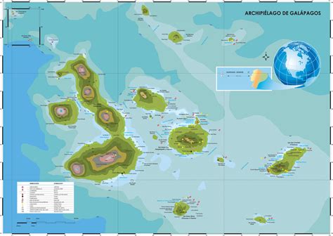 Mapa del archipiélago de Galápagos