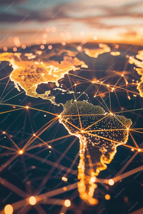 Mapa del mundo con puntos de conexión de VPN resaltados en diferentes continentes