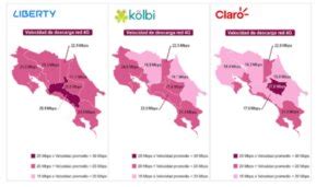 Mapa de cobertura 4G en Costa Rica