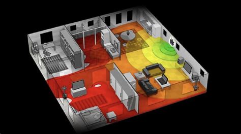 Mapa de cobertura WiFi en un hogar