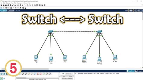Captura de pantalla de la configuración inicial de un switch en Packet Tracer