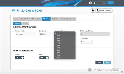 Interfaz de configuración avanzada de router Netgear