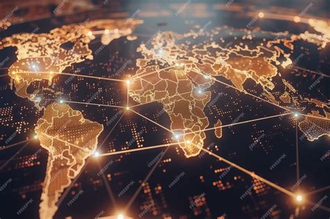 mapa del mundo con líneas de conexión entre países