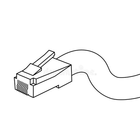 Ilustración de un cable Ethernet conector RJ45