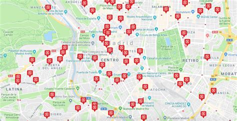 mapa de tiendas de telefonía en una ciudad