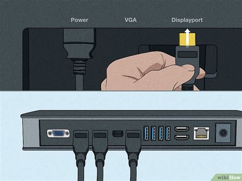 Cable HDMI conectando un portátil a un monitor